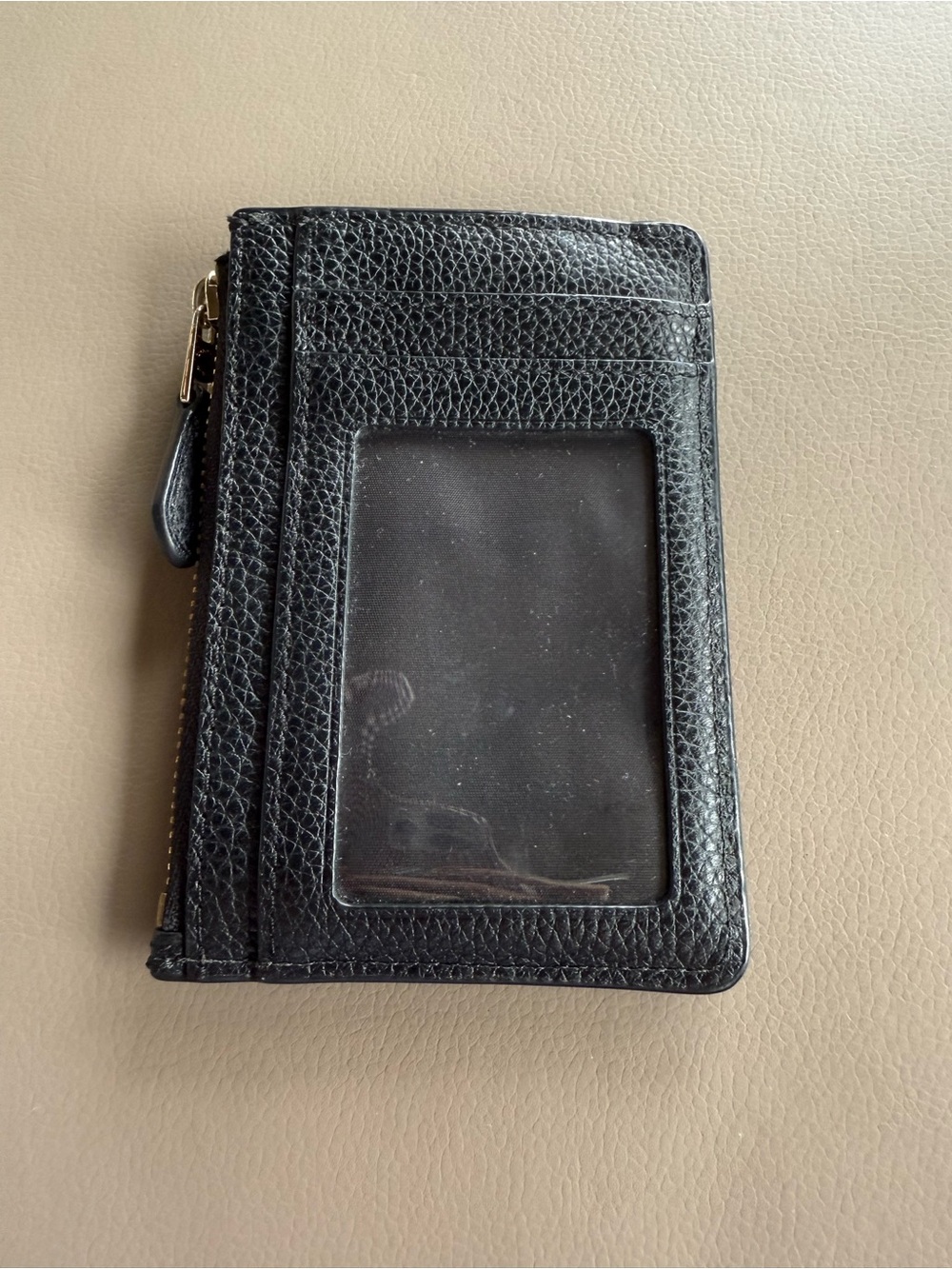 Coach Black Pebbled Leather Zip Key Card Wallet with Gold Hardware - Picture 3 of 3